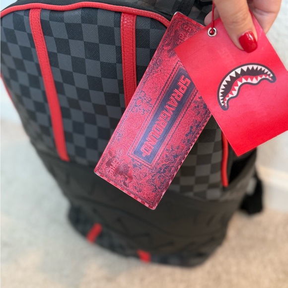 Sprayground Black and Red Checkered Backpack - Picture 2 of 5